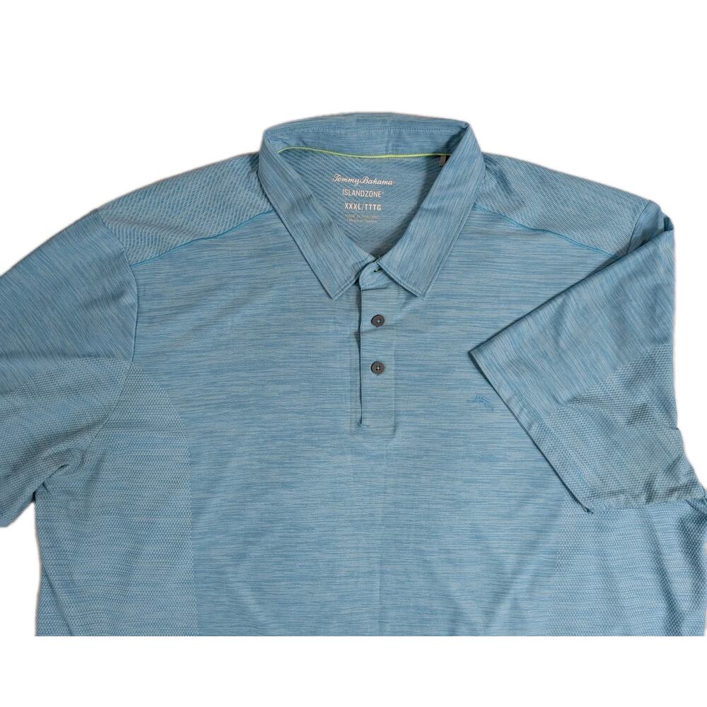 Tommy Bahama Island Zone Polo Shirt Mens XXXL 3XL Blue Short Sleeve Performance
